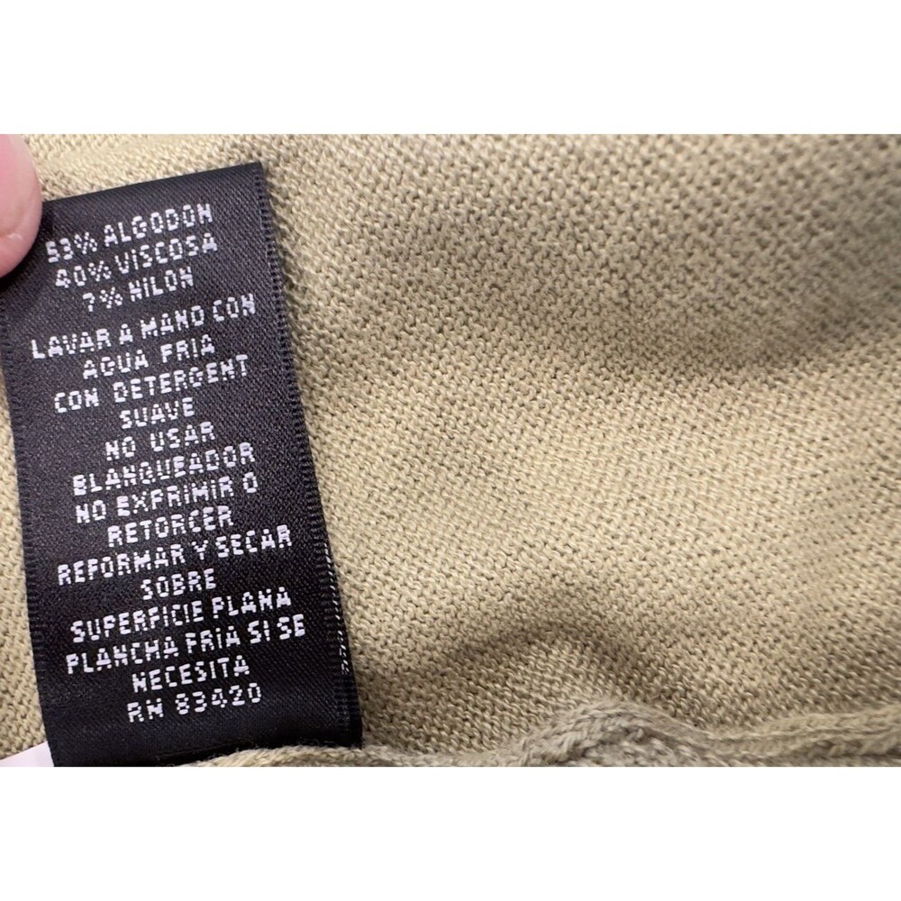 August Silk Size M  Pistachio Sweater Cardigan criss cross back cottage casual - Picture 10 of 11